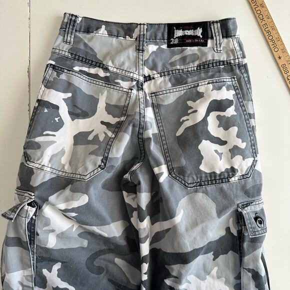 VTG Y2K Interstate pants camo cargo size 26-28 gray white black - Picture 10 of 12